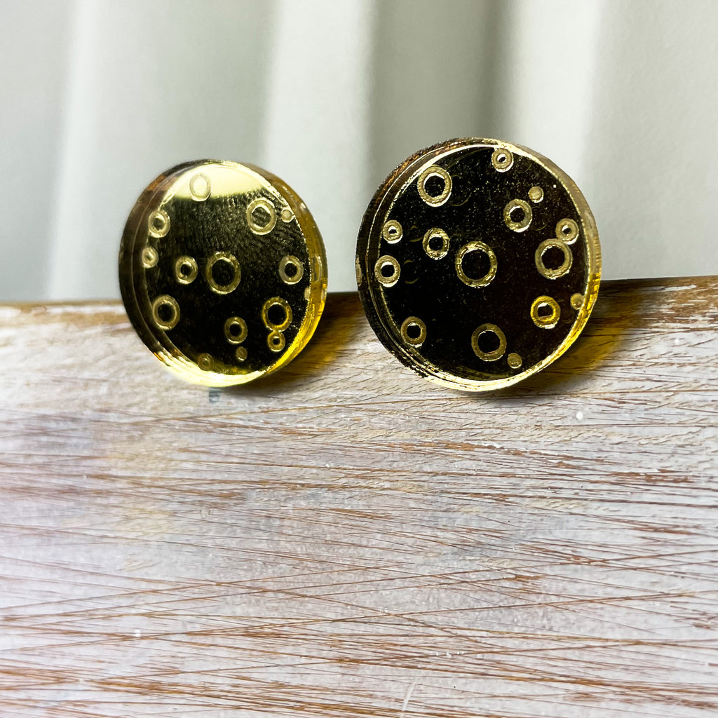 OUT OF THIS WORLD Moon mirror stud earrings