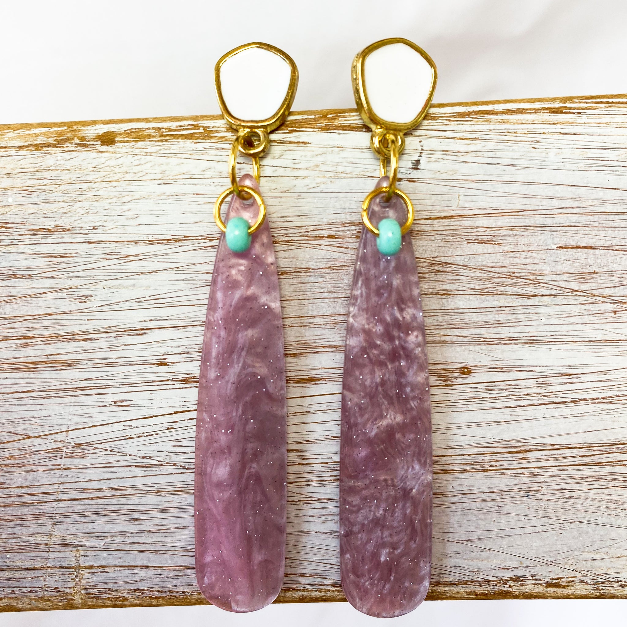 HUE glitter resin earrings