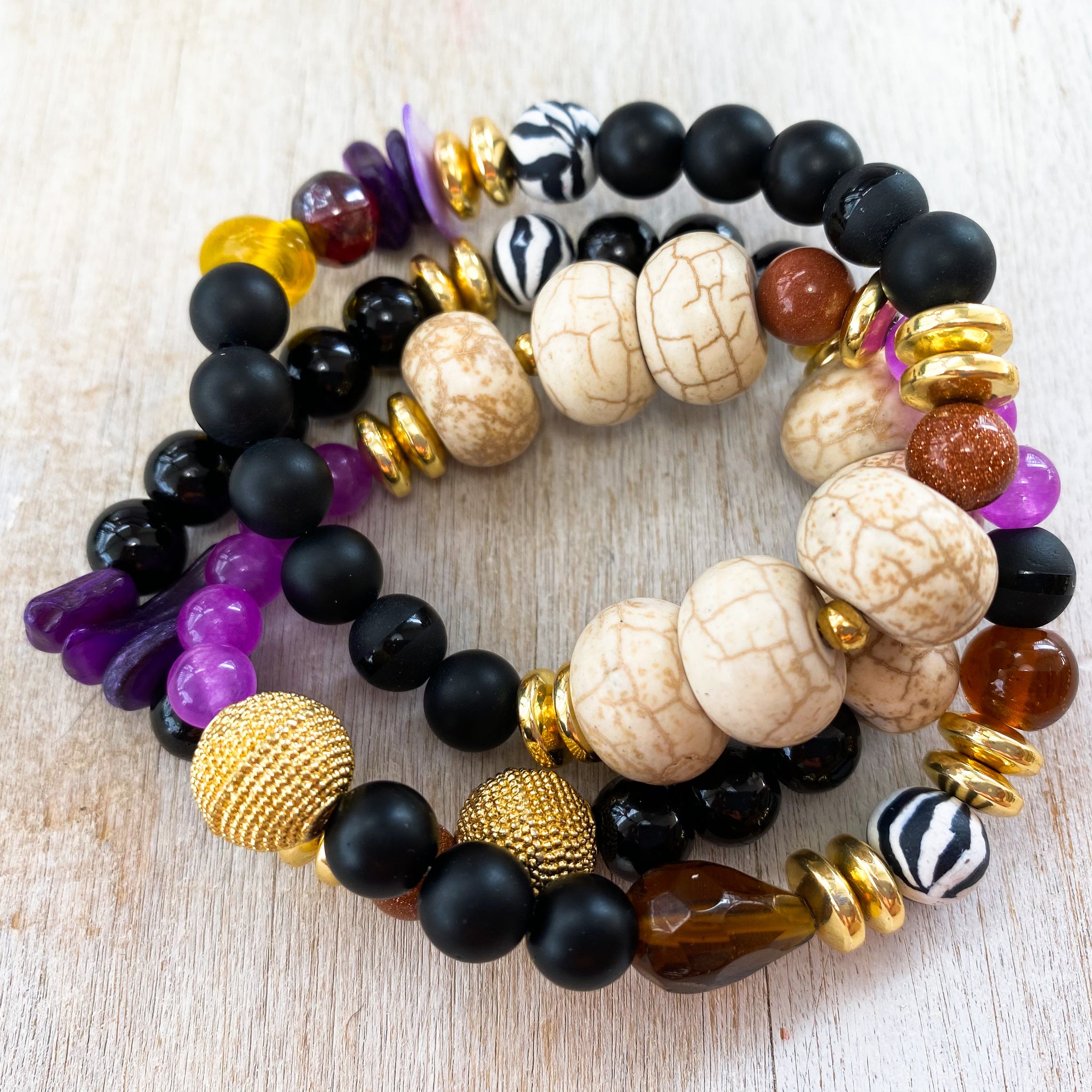 WILD FALL mixed natural stones bracelets